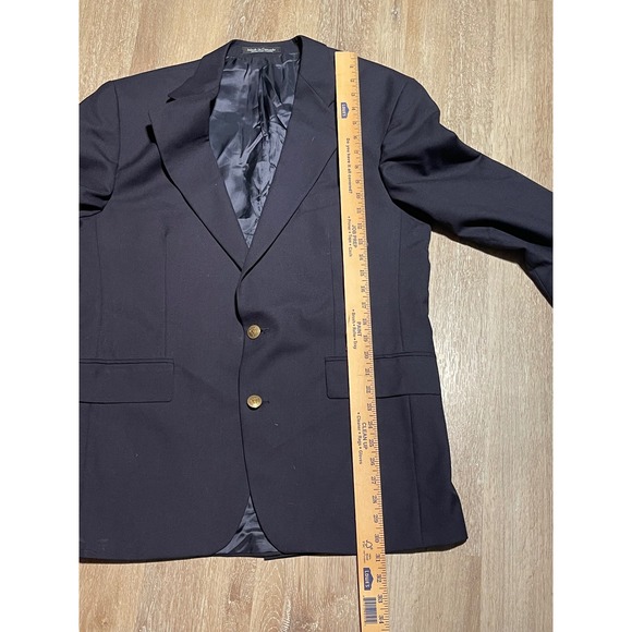 Chaps Ralph Lauren Navy Blue Wool Blazer Gold Buttons Men's Classic‎ 42/XL EUC - Picture 10 of 10
